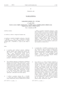 č. 297/2010 z 9. apríla 2010, ktorým sa mení a dopĺňa nariadenie (ES)