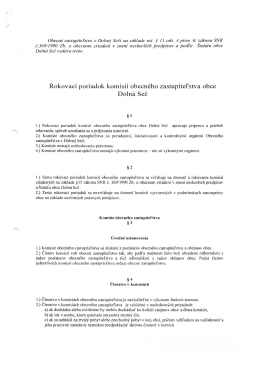 Rokovací poriadok komisií obecného zastupiteľstva obce Dolná Seč