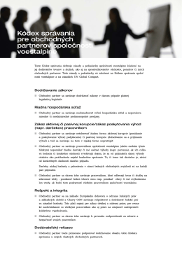 Kódex správania pre obchodných partnerov spoločnosti voestalpine