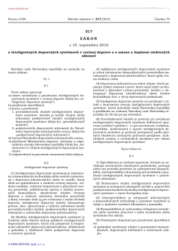317/2012 - Ministerstvo dopravy, výstavby a regionálneho rozvoja SR