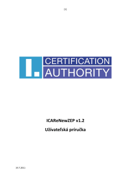 Užívatelská príručka - První certifikační autorita, a.s.