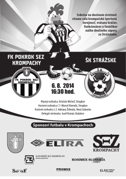 FK POKROK SEZ KROMPACHY ŠK STRÁŽSKE 6. 8. 2014 16:30 hod.