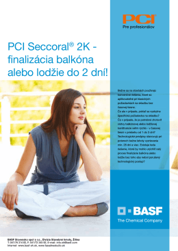 PCI Seccoral® 2K - finalizácia balkóna alebo lodžie do 2 dní!
