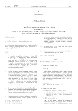 Vykonávacie nariadenie Komisie (EÚ) č. 530/2013 z 10. júna 2013