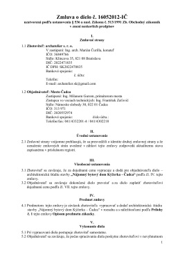 Zmluva o dielo č. 16052012-IČ - archatelier, s.r.o.