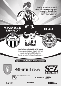 FK POKROK SEZ KROMPACHY FK ŠACA 2. 11. 2014 13:30 hod.
