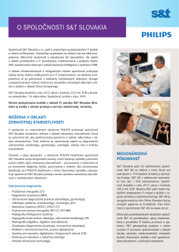 Profil riešení S&T Slovakia v oblasti zdravotnej starostlovsti v PDF
