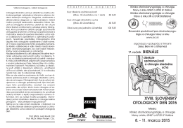 Pozvánka Bienále - Slovenská spoločnosť pre ORL a chirurgiu hlavy