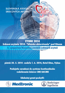 Stiahnite si program v .pdf… - Slovenská asociácia srdcových arytmií