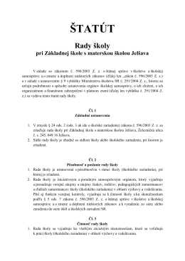ŠTATÚT Rady školy - Základná škola s materskou školou Jelšava