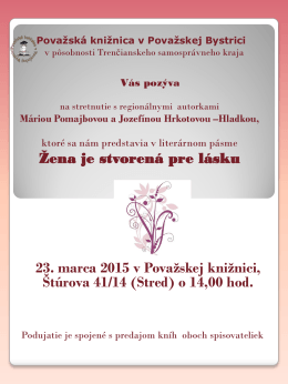 plagát Maria Pomajbová.pdf - Považská knižnica v Považskej Bystrici
