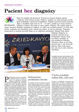 Lekárnické Listy 3/2013 - Slovenská aliancia zriedkavých chorôb