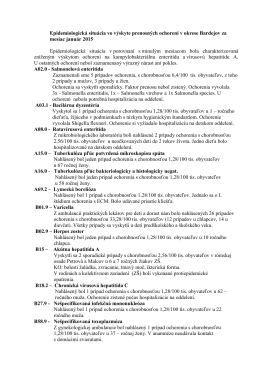 Epidemiologická situácia vo výskyte prenosných ochorení v okrese