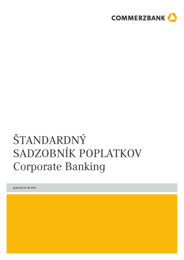 Štandardný sadzobník poplatkov Corporate Banking [pdf, 59 KB]