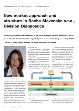 New market approach and structure in Roche Slovensko s.r.o.