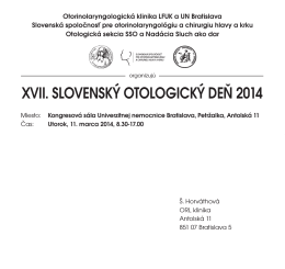 Otologicky den 2014_Sestava 1 - Slovenská spoločnosť pre ORL a