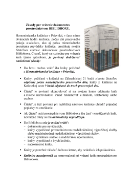 Zásady používania biblioboxu - Hornonitrianska knižnica v Prievidzi