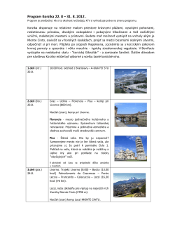 Program Korzika 22. 8 – 31. 8. 2012 .
