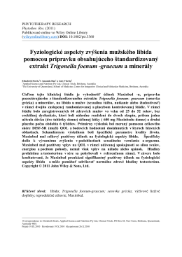 Physiological Aspects of Male Libido Enhanced by Standardized