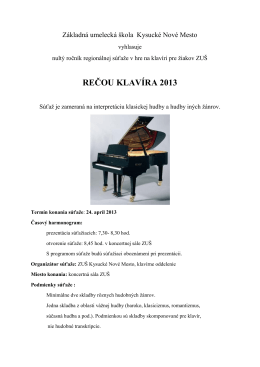 rečou klavíra 2013 - Základná umelecká škola v Kysuckom Novom