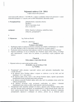 Nájomná zmluva č.16 /2014 - základná škola s materskou školou