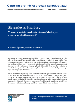 Slovensko vs. Štrasburg - Centrum pro lidská práva a demokratizaci