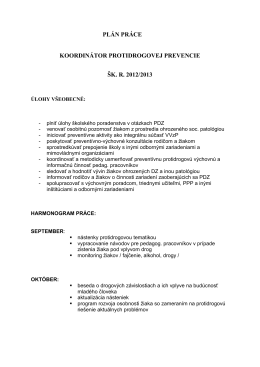 plán práce koordinátor protidrogovej prevencie šk. r. 2012/2013