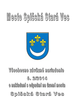 VZN č. 2/2014 o nakladaní s odpadmi na území mesta Spišská Stará