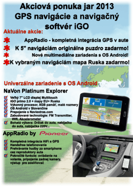 Akciová ponuka jar 2013 GPS navigácie a navigačný softvér iGO