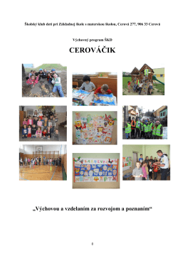 Výchovný program ŠKD - Základná škola s materskou školou Cerová
