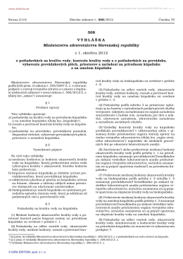 308/2012 Vyhláška Ministerstva zdravotníctva Slovenskej republiky