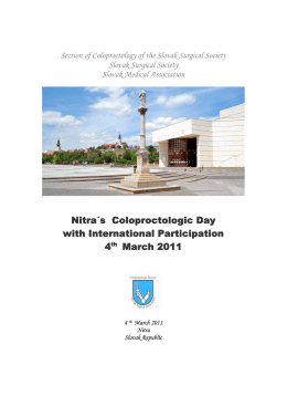 Nitra´s Coloproctologic Day with International Participation 4th