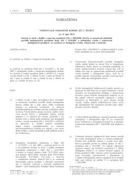 Vykonávacie nariadenie Komisie (EÚ) č. 505/2012 zo 14. júna 2012