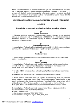 VZN č. 2_2014 o poplatku za komunálne odpady a drobné stavebné
