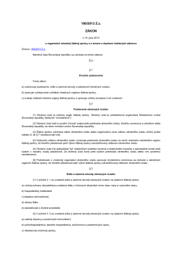 Zákon č. 180/2013 Z.z. o organizácii miestnej štátnej správy a o