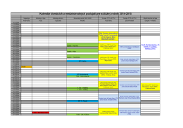 Kalendár domácich a medzinárodných podujatí pre súťažný ročník