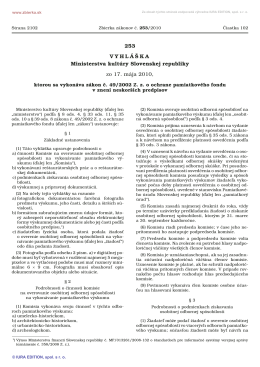 Vyhláška č. 253/2010 Z. z.