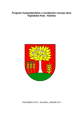 Program hospodárskeho a sociálneho rozvoja obce Vígľašská Huta