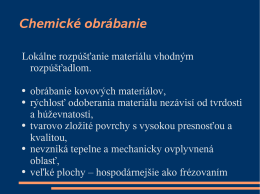 Chemické obrábanie - Vitajte na stránke vyrzar.wbl.sk.