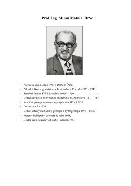 Prof. Ing. Milan Matula, DrSc.
