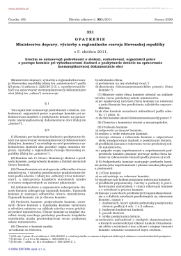 321/2011 - Ministerstvo dopravy, výstavby a regionálneho rozvoja SR