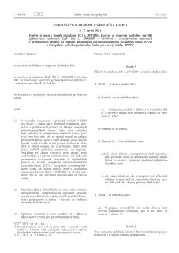 Vykonávacie nariadenie Komisie (EÚ) č. 410/2011 z 27. apríla 2011