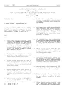 Vykonávacie nariadenie Komisie (EÚ) č. 1207/2011 z 22. novembra