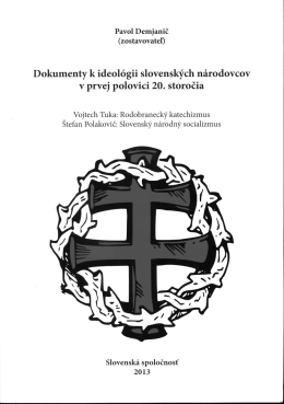 Dokumenty k ideológii slovenských národovcov v prvej polovici 20