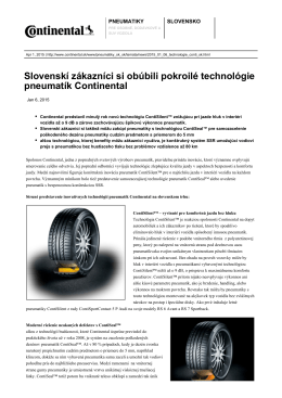 Slovenskí zákazníci si obúbili pokroilé technológie pneumatík