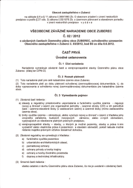 VZN č. 02/2012 o záväzných častiach Územného plánu Obce Zuberec