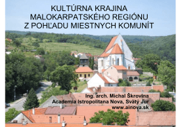 Kultúrna krajina malokarpatského regiónu z perspektívy miestnych