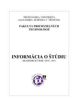 Informácia o štúdiu 2010/2011 - Trenčianska univerzita Alexandra