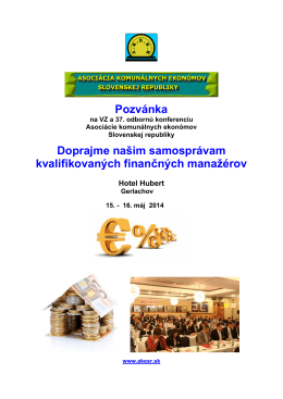 Podrobný program konferencie, organizačné pokyny, aj návratku si