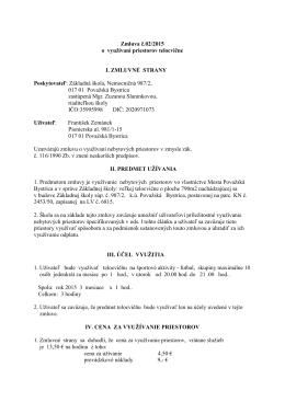 Zmluva č.02/2015 o využívaní priestorov telocvične I. ZMLUVNÉ